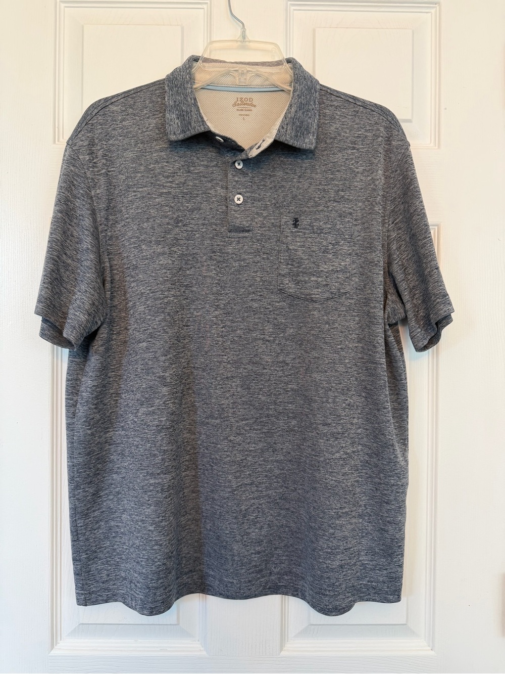 IZOD Men’s Heathered Gray Polo Shirt. Large